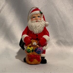 Vintage Kurt Adler Santa Clause Ceramic Christmas Ornament Ceramic